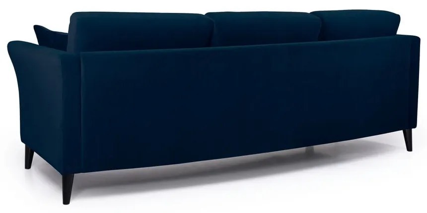 Ciemnoniebieska aksamitna sofa Scandic Eden, 237 cm