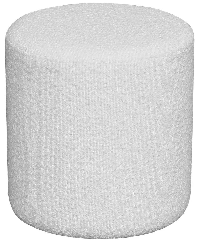 Biały puf z materiału bouclé Ejby – House Nordic