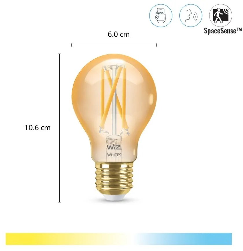Inteligentna żarówka filamentowa z gwintem E27, 7 W – WiZ