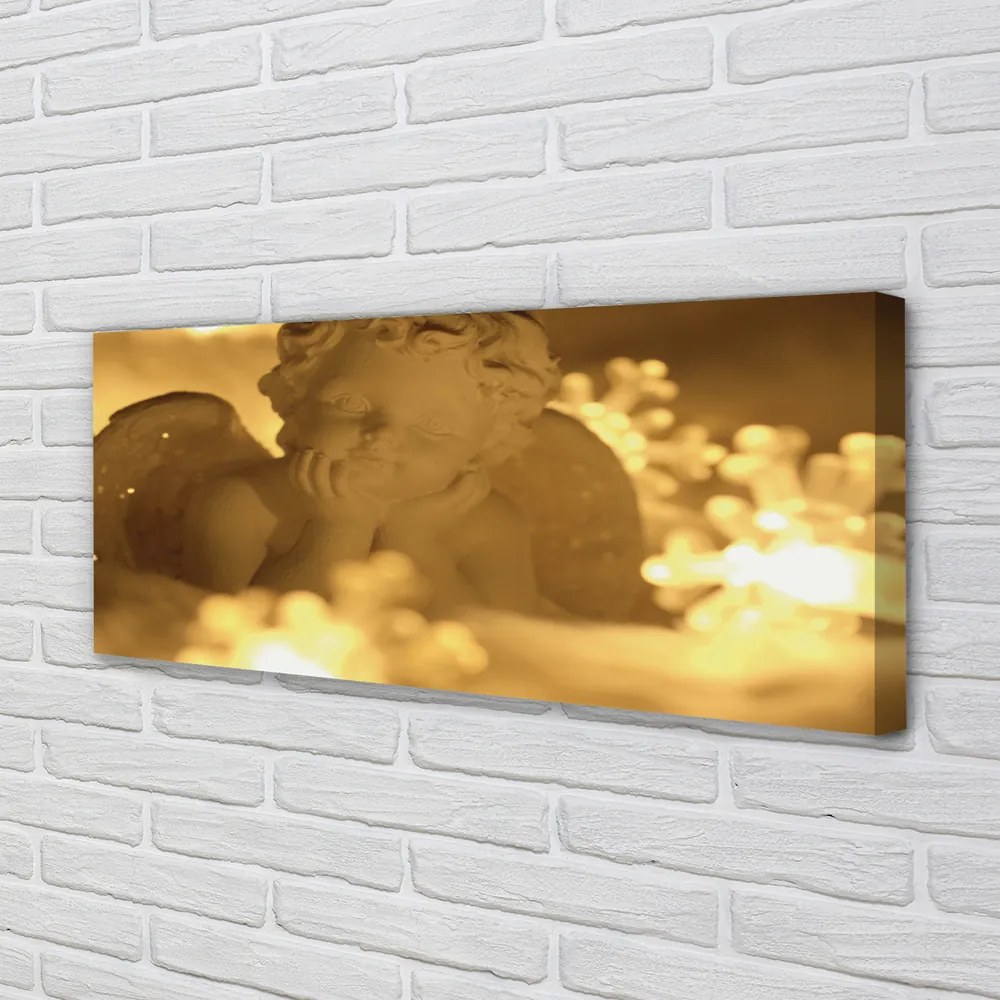 Fotoobraz na płótnie Leżący Anioł w Blasku Lampek