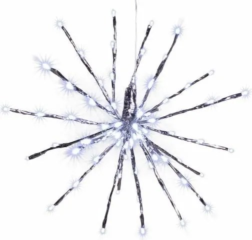 Świąteczne LED oświetlenie - deszcz meteorów, zimna biała