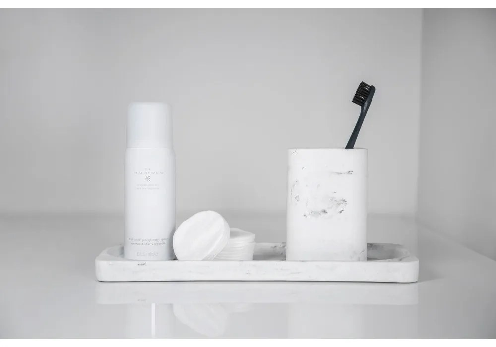 Biało-szara tacka do łazienki Wenko Desio