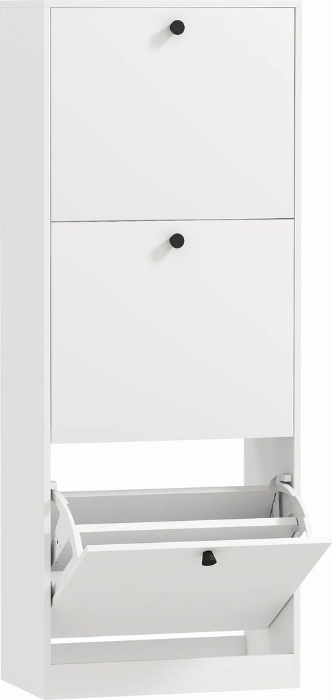 HOMCOM Szafka na Buty, 3 Szuflady, na do 12 Par Butów, Płyta Wiórowa, Biała