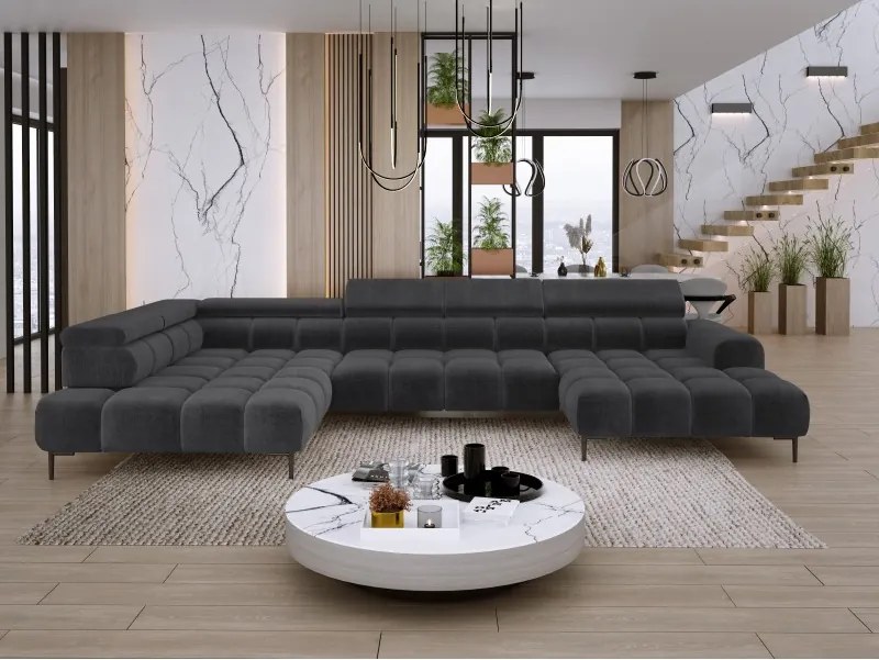 Narożnik PLAZA XL Lewostronny z elektryczną regulacją siedziska Tkanina EDEN 21 WERSAL
