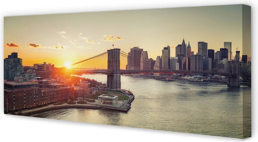 Fotoobraz na płótnie Wschód Słońca nad Mostem Rzecznym