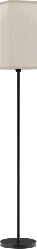 HOMCOM Nowoczesna lampa stojąca z abażurem z tkaniny sztucznego lnu i wyłącznikiem nożnym, do salonu i sypialni, Metal, Czarna