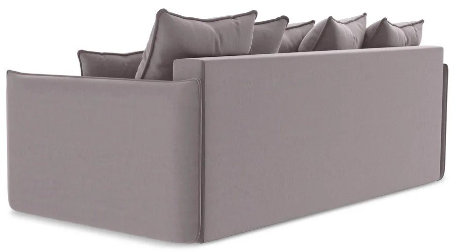 Lawendowa aksamitna rozkładana/ze schowkiem sofa 225 cm Hula – Makamii