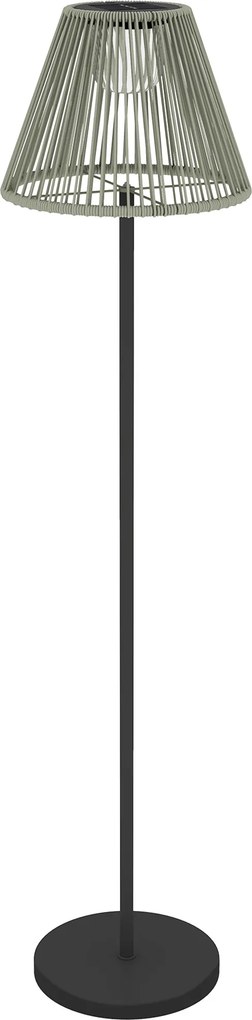 Outsunny Lampa solarna na stojaku Rattan z czujnikiem światła 25 LED Ø33 x 135 cm