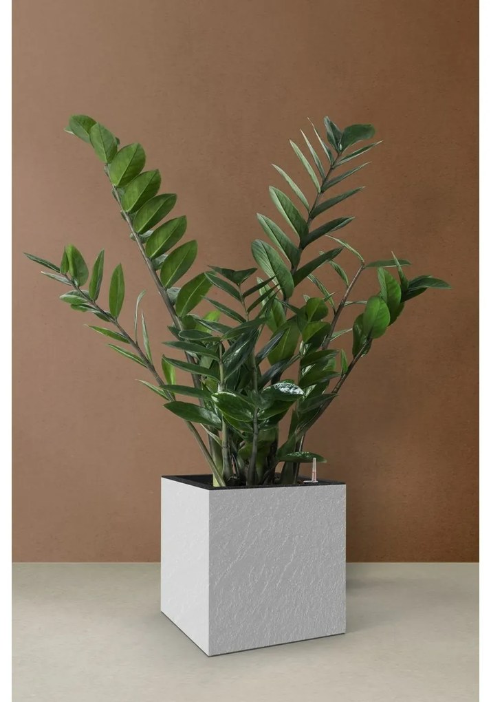 Flower Lover Doniczka samonawadniająca Cubico Stone biały, 27 cm, 27 cm