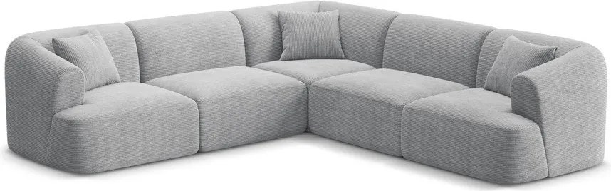 Jasnoszary sztruksowy narożnik Campi – Cosmopolitan Design