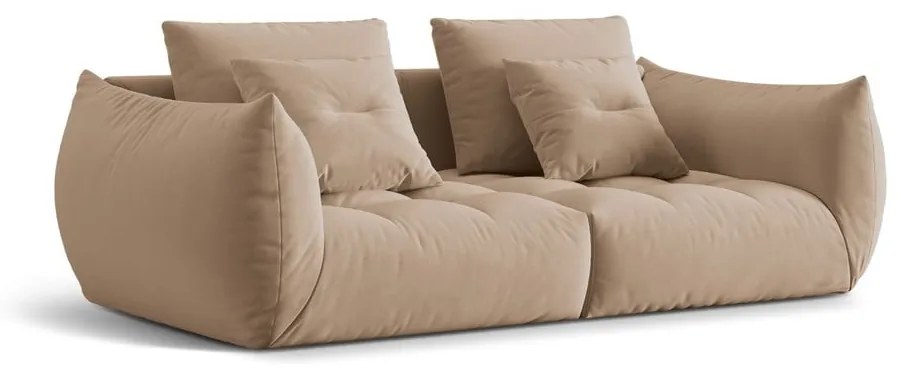 Beżowa aksamitna sofa 232 cm Bloom – Micadoni