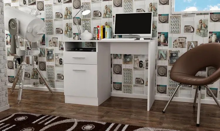 Czarne biurko do pokoju młodzieżowego 100 cm E7-M55