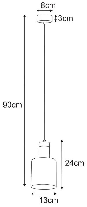 Pojedyncza lampa wisząca ze szklanym kloszem H9-E53