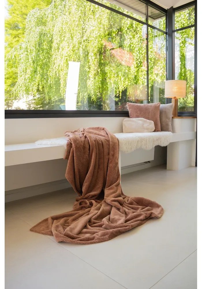 Brązowy koc z mikropluszu 150x200 cm Pippa – Tiseco Home Studio