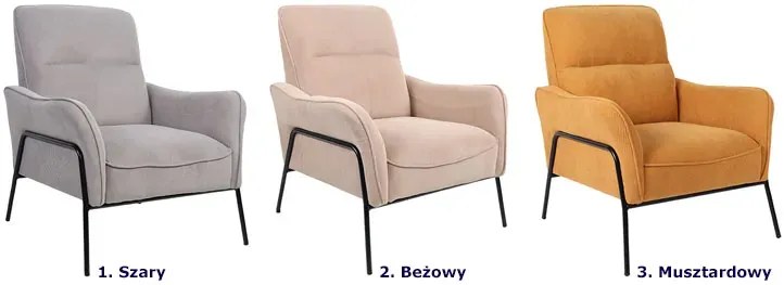 Musztardowy fotel wypoczynkowy sztruksowy G9-H30
