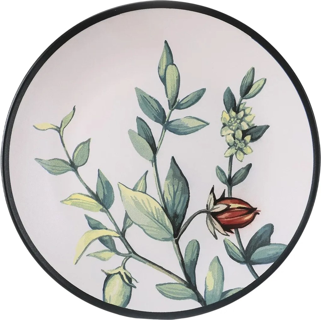 Zestaw 6 płytkich talerzy kamionkowych Herbal 25 cm