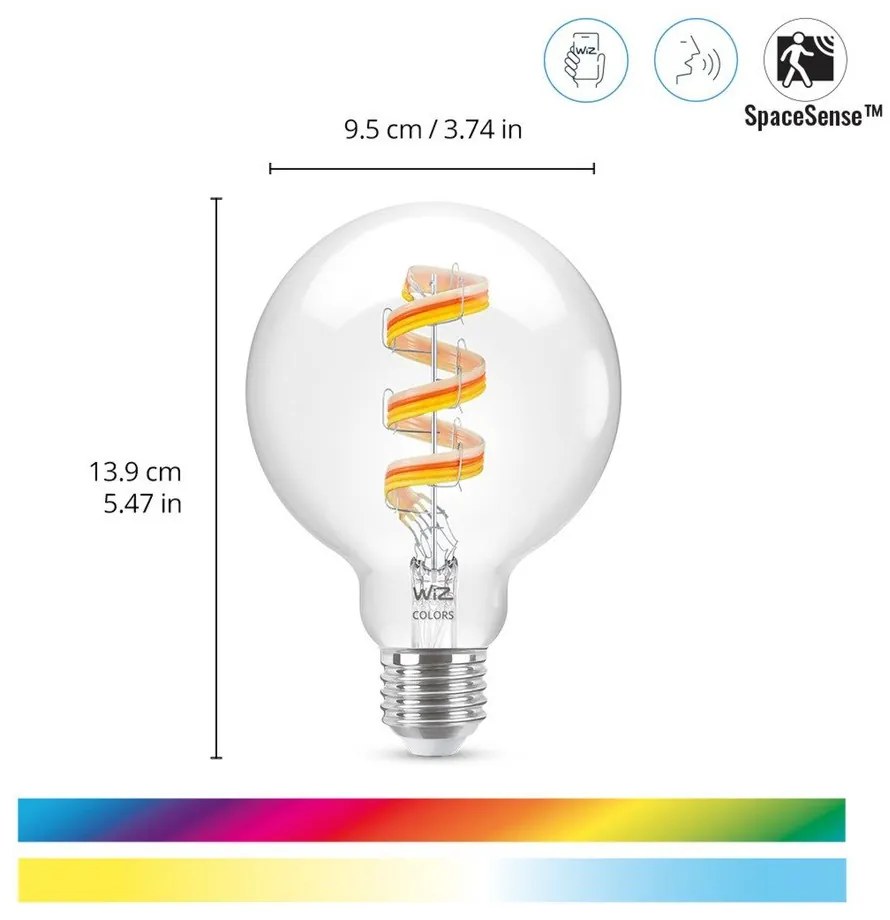 Inteligentna żarówka filamentowa z gwintem E27, 6 W – WiZ