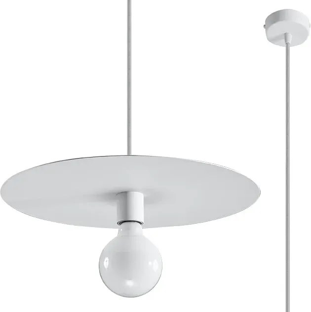 Biała industrialna lampa wisząca rondo M5-K88