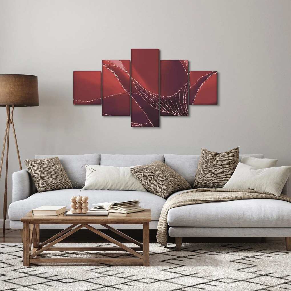 Obraz - Czerwony abstrakcyjny kwiat N⁰2 (125x70 cm)