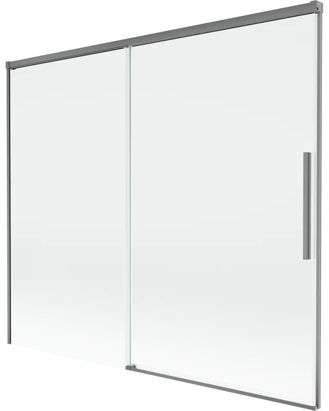 Mexen Rox parawan nawannowy 2-skrzydłowy rozsuwany 180 x 150 cm, transparent, gun metal - 8C9-180-001-95-00