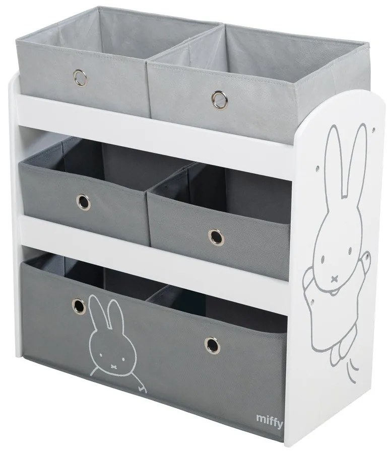 Biały/szary dziecięcy pojemnik na zabawki 63,5x29,5x60 cm Miffy – Roba