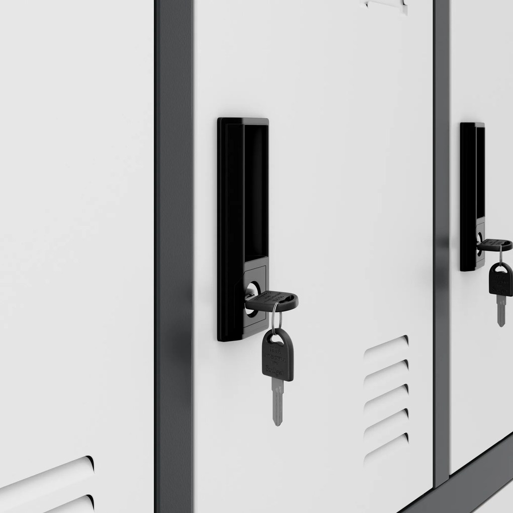 Szafka skrytkowa socjalna BHP MARCIN, 900 x 1850 x 400 mm, antracytowo-biała