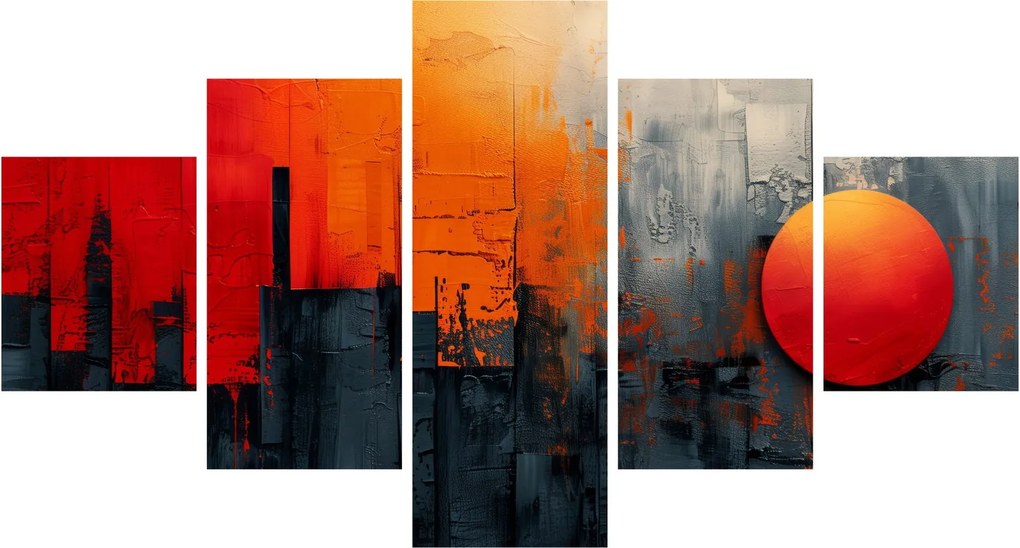 Obraz - Abstrakcyjny obraz miasta (125x70 cm)