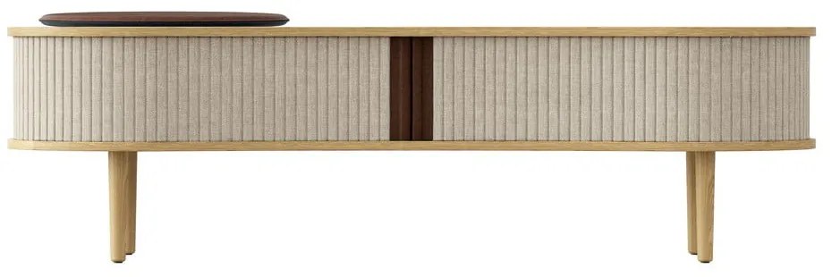 Beżowa szafka pod TV w dekorze dębu 140x40 cm Audacious – UMAGE