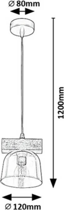 Rabalux 3118 Cardamom żyrandol wiszący z drewnianymi elementami