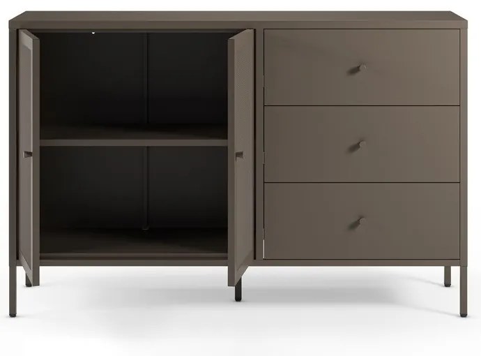 Szara metalowa komoda 140x90x40 cm Fayna – Marckeric