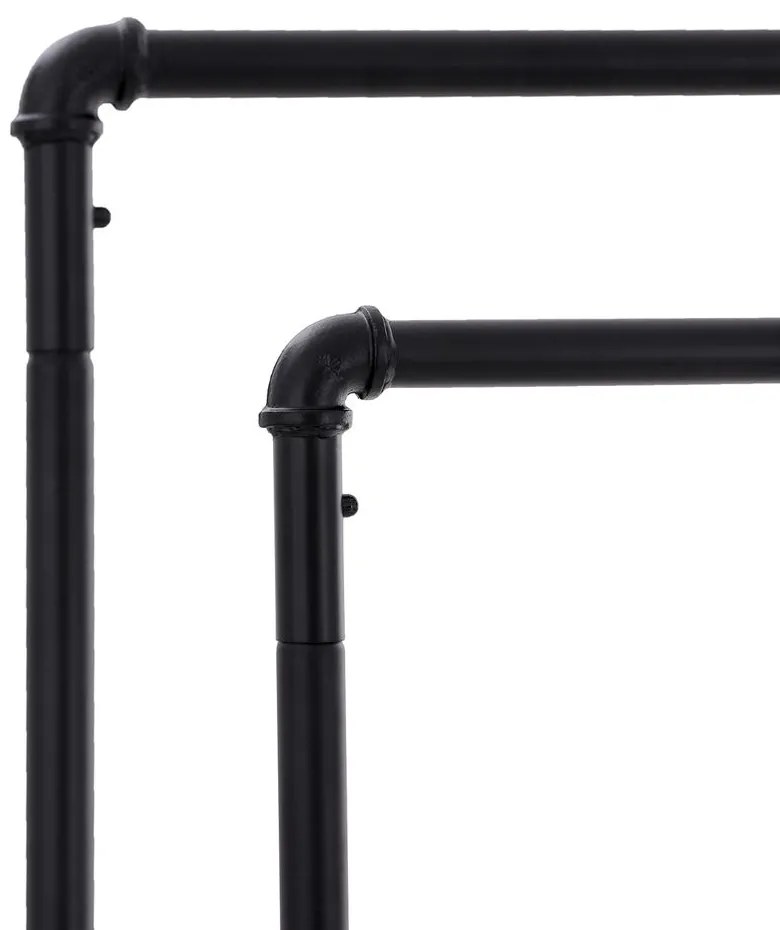 Podwójny stojak na ubrania RARE, rury wodociągowe, 100x59x162cm, czarna SongmicsHome