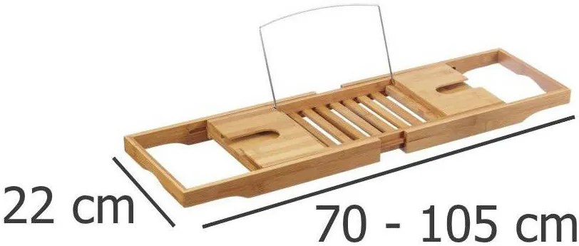 Półka łazienkowa na wannę, 100% bambus, ZELLER