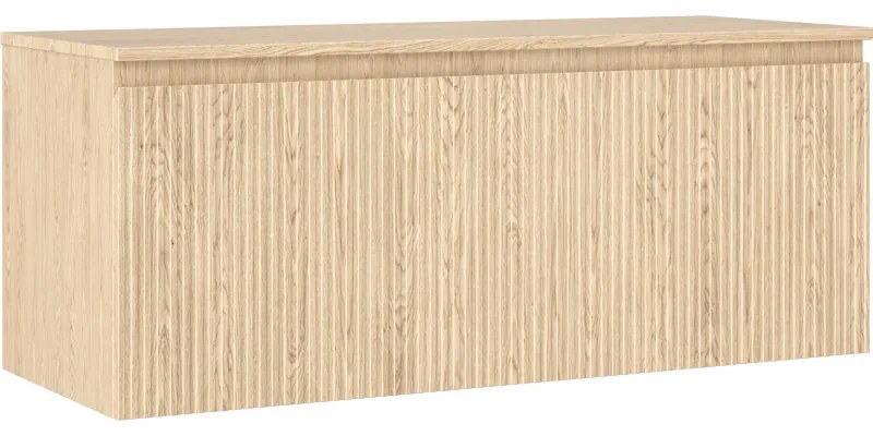 Mexen Rivel szafka łazienkowa podumywalkowa 120 cm z blatem, 1 szuflada, ryflowana , dąb - 91A20-12047-1-BFC81