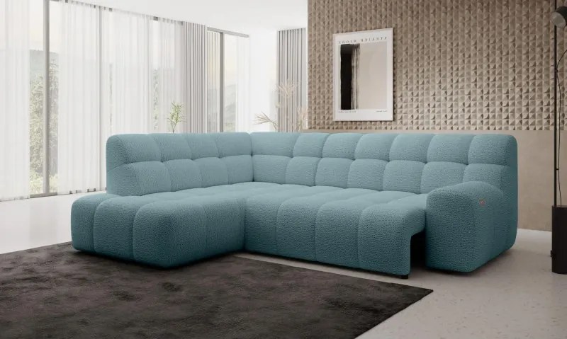 Narożnik COCOON L z elektryczną regulacją siedziska Lewostronny w tkaninie JAGUAR 16