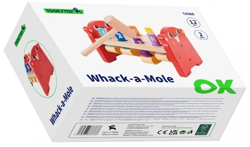 Tooky toy wbijak przebijak drewniany kolorowy