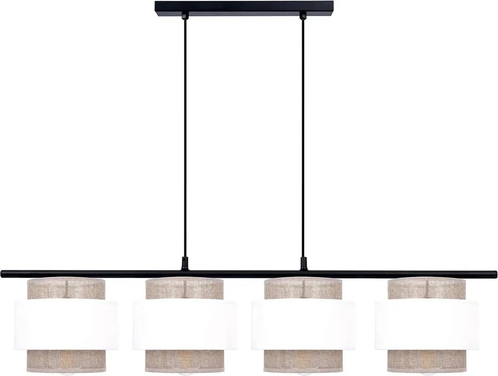 Beżowa podłużna lampa nad stół z 4 abażurami - A521 C8-P25