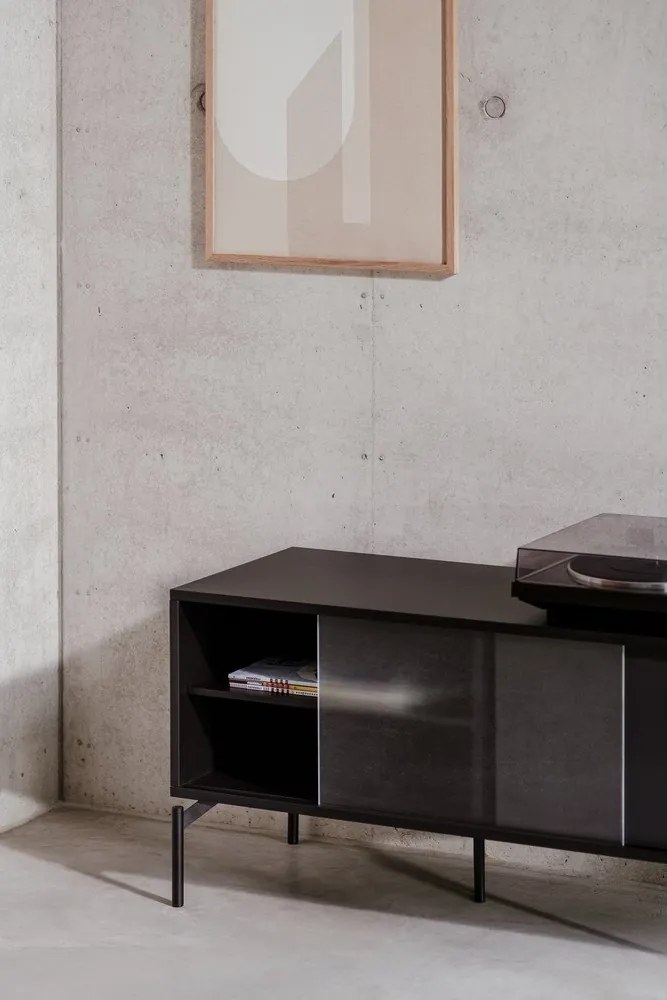 Czarna szafka pod TV 116x55x42 cm Met Mini – noo.ma