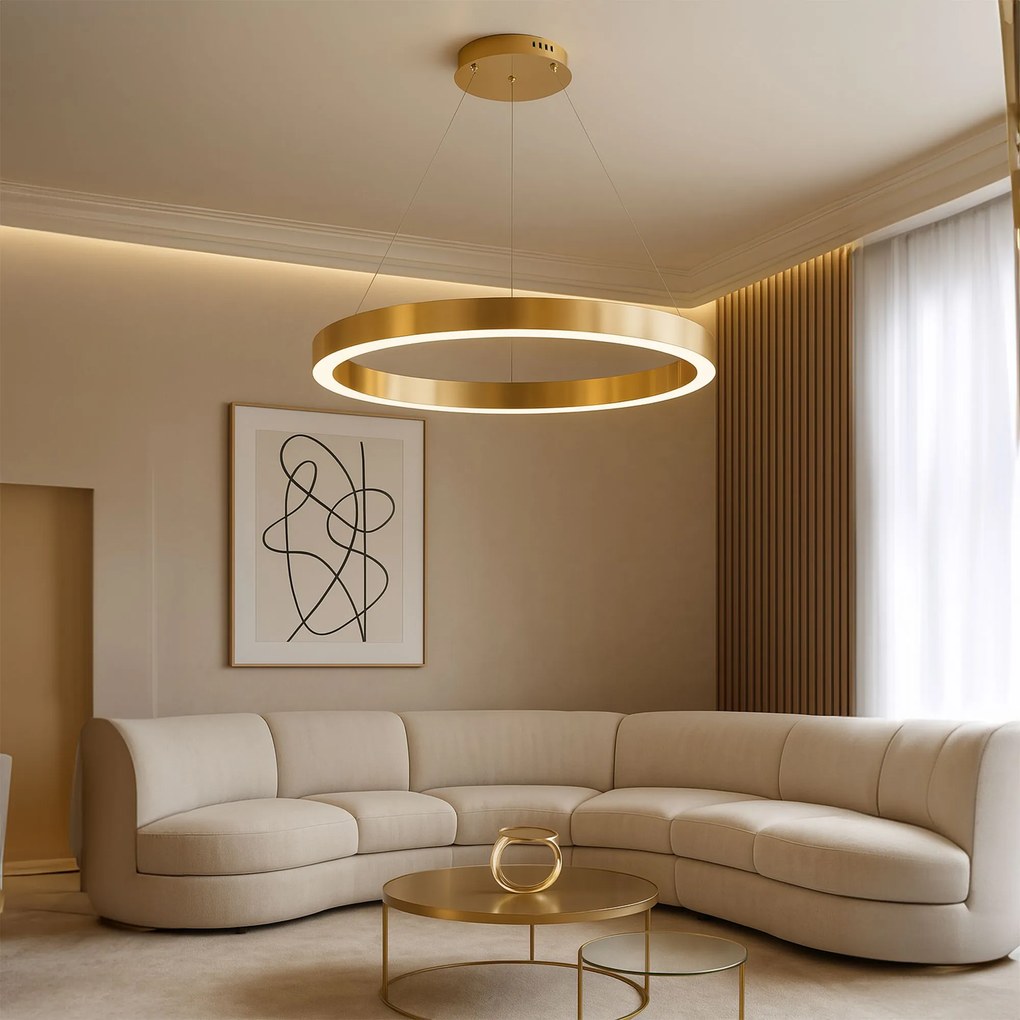 LAMPA WISZĄCA LED LHJ051-CP1 C ZŁOTA SZCZOTKOWANA