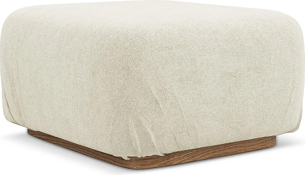 Pufa - z tkaniny bouclé - biały - AILANI