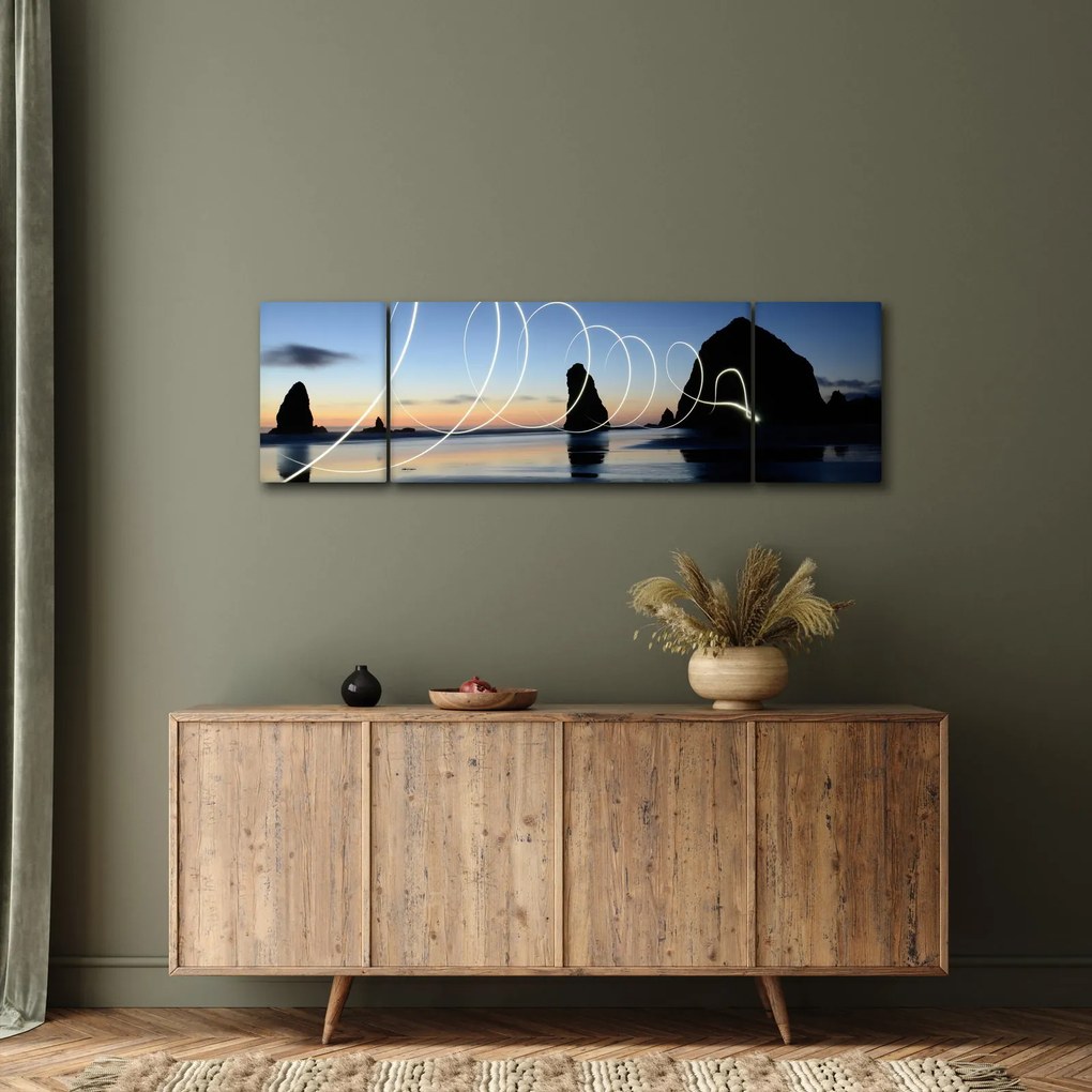 Obraz - plaża o zachodzie słońca (170x50 cm)
