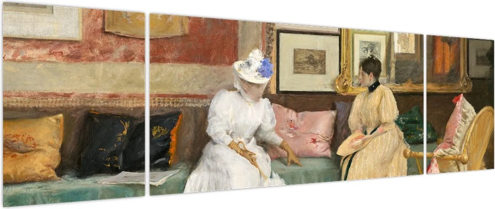 Obraz - William Merritt Chase, A Friendly Call, reprodukcje (170x50 cm)