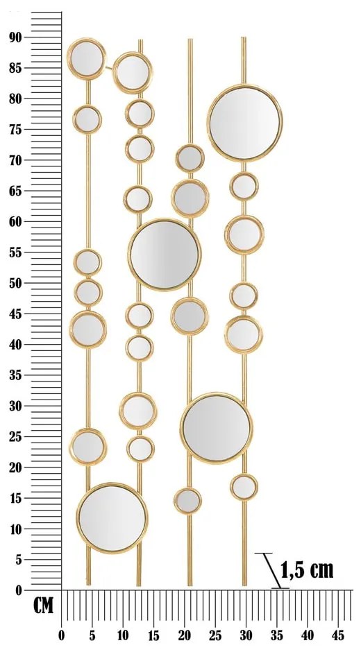 Metalowa dekoracja ścienna 35,5x90 cm Small Mirros – Mauro Ferretti