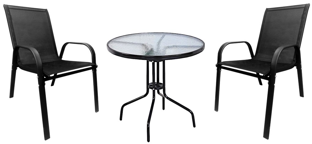 Zestaw mebli ogrodowych stolik BERGAMO FI70 + 2 krzesła PATIO do ogrodu na balkon