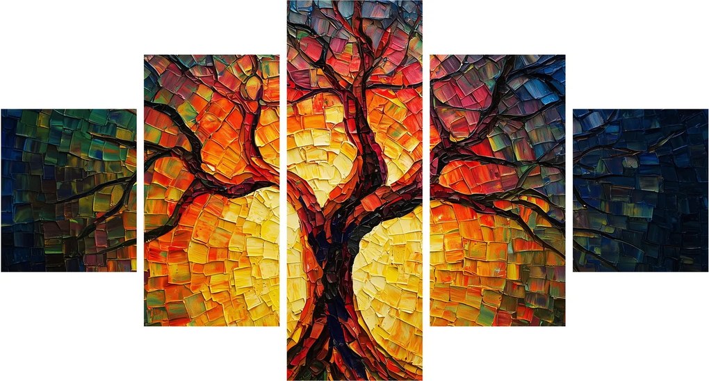Obraz - Drzewo życia w mozaice (125x70 cm)