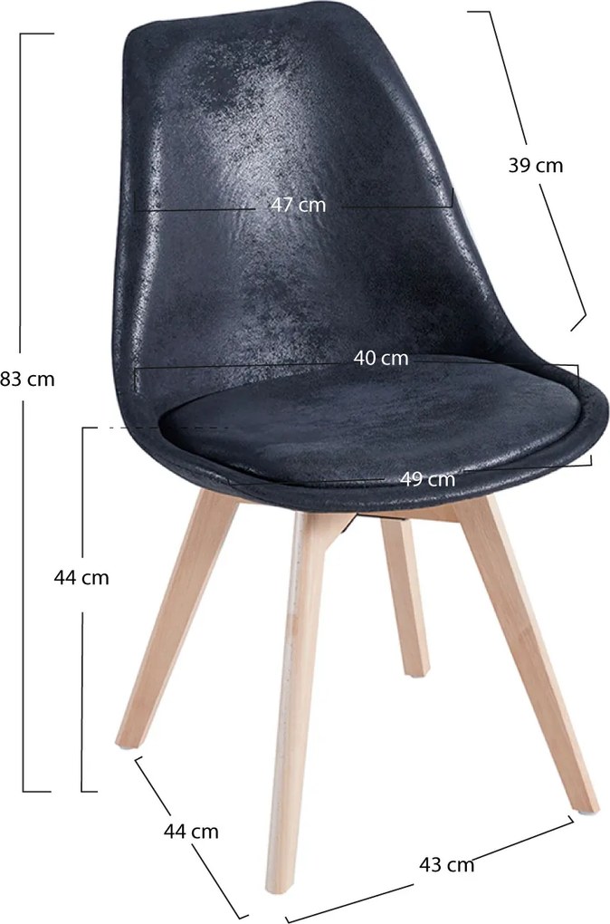 Zestaw 4 Krzese Synk Vintage