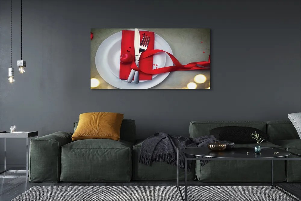 Duży obraz na płótnie Romantyczna Kolacja przy Świecach