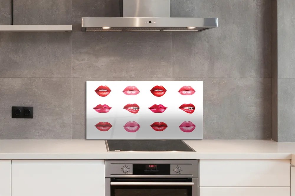 Panel szklany do Kuchni Czerwono-Różowe Usta