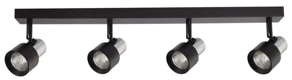 Lampa Sufitowa Cino 4xGU10 Czarny + Chrom, 4 klosze kierunkowe