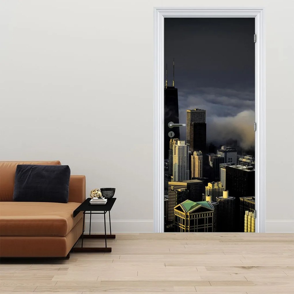 Fototapeta na drzwi - Miasto w chmurach (95x205cm)