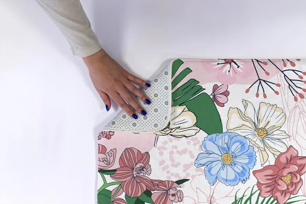 Dywanik antypoślizgowy do łazienki Dywanik antypoślizgowy do łazienki Kolorowe Kwiaty